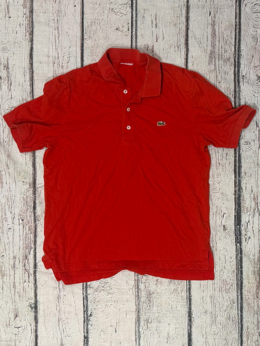 Lacoste Red Vintage Men's Polo Golf Tennis Red Short Sleeve Shirt